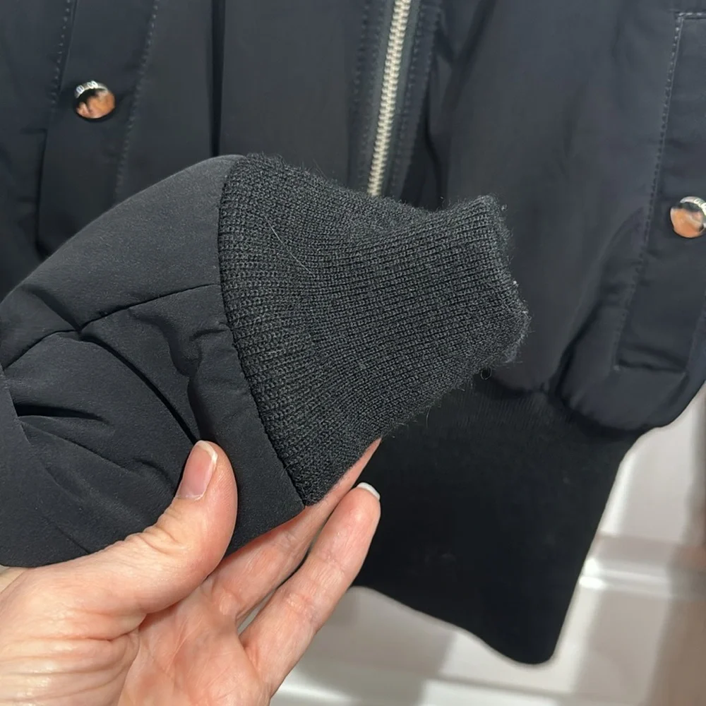T ALEXANDER WANG BLACK CROPPED BOMBER JACKER 4 - Picture 9 of 14